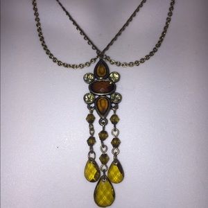 1928 brand Necklace w green stones, Vintage look